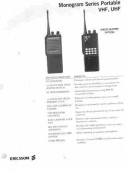 Буклет Ericsson Monogram Series Portable VHF, UHF, 55-299, Баград.рф